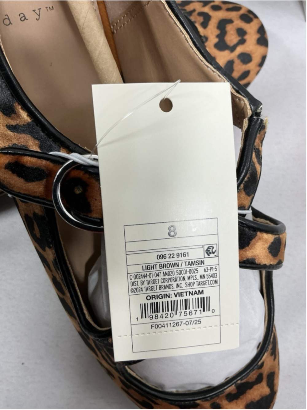 Womans New In Box A New Day Tamsin Leopard Print Mary Jane Flats 8 - Picture 6 of 7